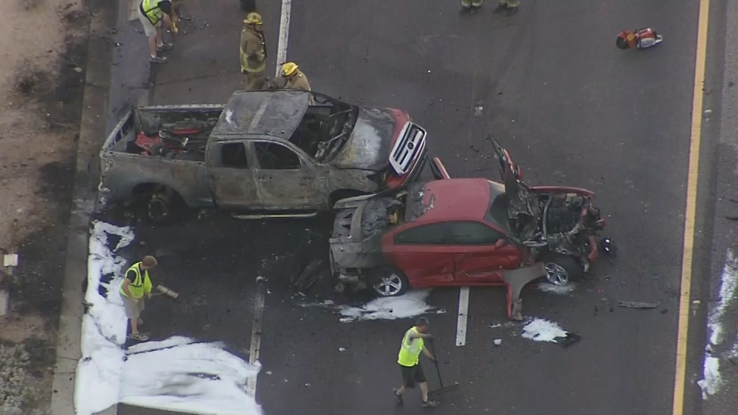 U.s. 60 Eastbound Reopens In East Valley After Fiery Crash - Arizona's 