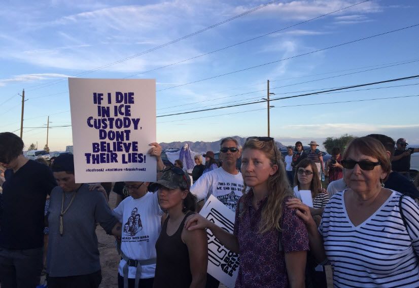 Demonstration outside Eloy Detention Center draws hundreds Arizona's